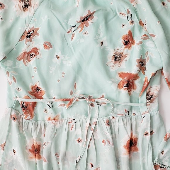 AMERICAN RAG 3/4 Sleeve Ruffle Neck Peplum Top - Picture 3 of 10